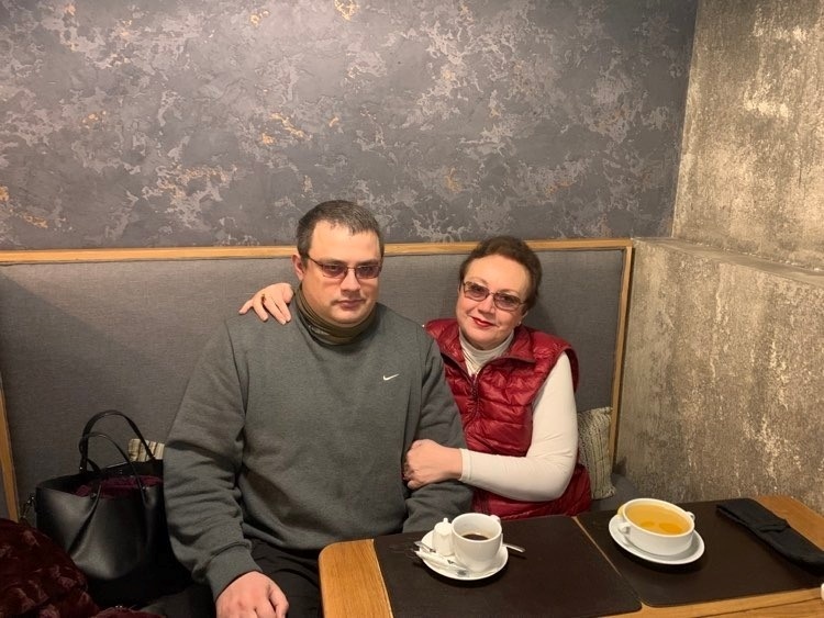 Галина Голіцина із сином Денисом 