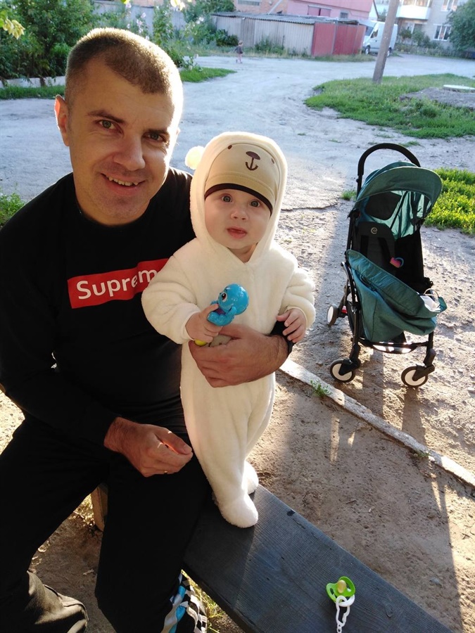 Дмитро Бабенко з татком Романом