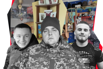 «Щоранку заходжу сюди, щоб із ним привітатись». Рідні загиблих воїнів облаштовують у своїх домівках кімнати зі спогадами
